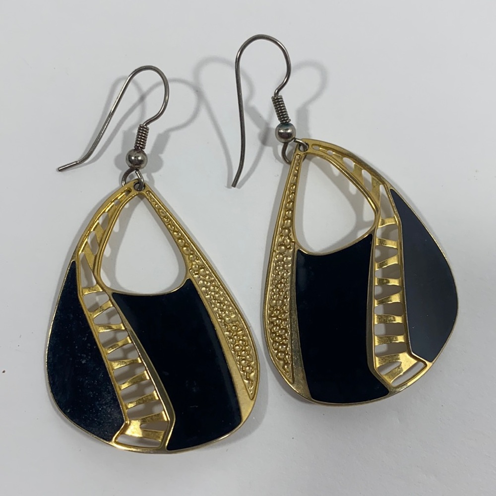 Vintage signed Berebi enamel earrings